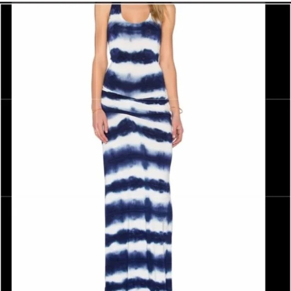 Young Fabulous & Broke Tye Dye Racer Back Maxi Dress White Blue Purple Size XS